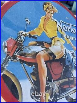 Vintage Norton Motorcycles Porcelain Sign 12 Gas & Oil Sign Gas Station Sign