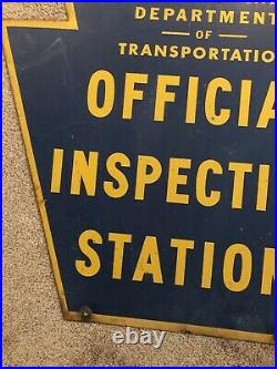 Vintage Official PA Inspection Station 2-Sided Retired Pennsylvania Sign
