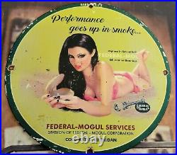 Vintage Old Federal-mogul Oil Bearings Porcelain Gas Station Advertising Sign