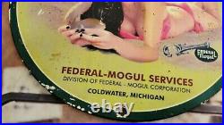 Vintage Old Federal-mogul Oil Bearings Porcelain Gas Station Advertising Sign