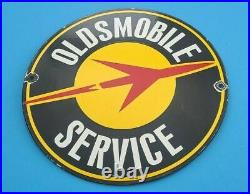 Vintage Oldsmobile Porcelain Gas Automobile Sales Service Dealership Sign
