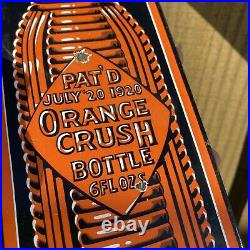 Vintage Orange Crush Porcelain Metal Sign Soda Pop Oil Station Gas Pump Beverage
