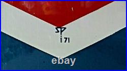 Vintage Original Fina Oil Co. 6 ft Single-Sided Porcelain Sign Good Condition