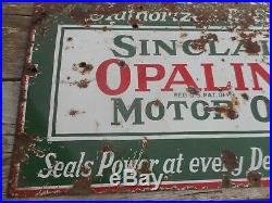 Vintage PORCELAIN Sinclair Gas Station Oil Advertising Sign with Can ORIGINAL