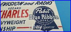Vintage Pabst Beer Porcelain Heavyweight Championship Brewing Pump Plate Sign