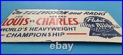 Vintage Pabst Beer Porcelain Heavyweight Championship Brewing Pump Plate Sign