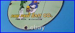 Vintage Paw Paw Bait Porcelain Fishing Lures Sales Tackle General Store Sign
