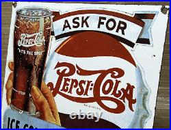 Vintage Pepsi Cola Porcelain Sign Gas Station Bottle Coke Coca Dew A & W Oil