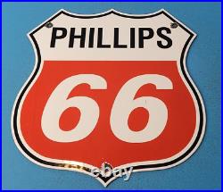 Vintage Phillips 66 Gasoline Porcelain Gas Motor Service Station Pump Oil Sign
