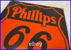 Vintage Phillips 66 Gasoline Porcelain Sign Gas Station Motor Oil Lubester