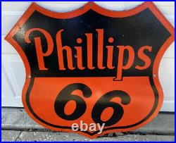 Vintage Phillips 66 Porcelain Sign. Near Mint. 30 Inches US SELLER