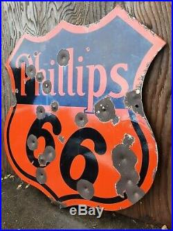 Vintage Phillips 66 porcelain sign