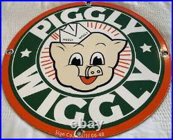 Vintage Piggly Wiggly Grocery Porcelain Sign Gas Station Pepsi Coke Mcdonalds