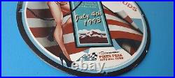 Vintage Pikes Peak Racing Porcelain Chevrolet Service Station Pump Plate Sign