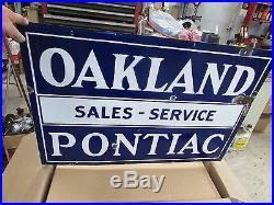 Vintage Porcelain Dealership Sign Oakland Pontiac