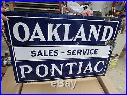 Vintage Porcelain Dealership Sign Oakland Pontiac