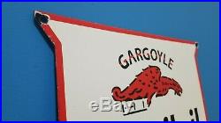 Vintage Porcelain Mobil Gasoline Auto Service Station Pegasus Advertisement Sign