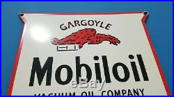 Vintage Porcelain Mobil Gasoline Auto Service Station Pegasus Advertisement Sign