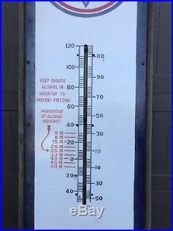 Vintage Porcelain POLARINE thermometer Sign Gas Oil ISO-VIS STANDARD MAKE OFFER