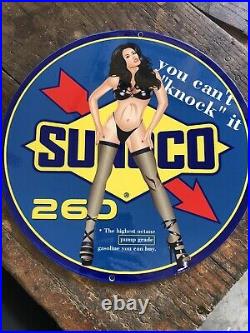 Vintage Porcelain Sunoco Gas And Oil Sign