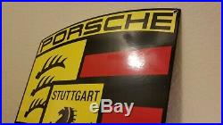 Vintage Porsche Porcelain Gas Germany Stuttgart Dealership Service Sales Sign
