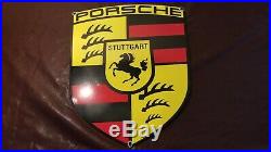 Vintage Porsche Porcelain Stuttgart Auto Gas 911 Service Station Dealership Sign