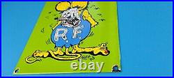 Vintage Rat Fink Porcelain Ed Big Daddy Roth Hot Rod Gas Service Pump Plate Sign