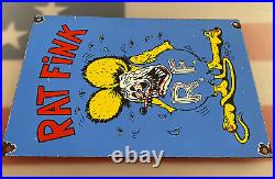 Vintage Rat Fink Porcelain Sign, Hot Rod, Ed Big Daddy Roth, Gas, Oil, Ford