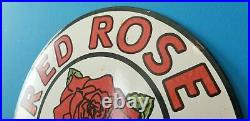 Vintage Red Rose Gasoline Porcelain Anti-knock Gas Oil Service Station Pump Sign