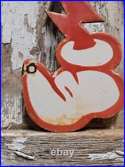 Vintage Reddy Kilowatt Porcelain Sign 24 American Electric Power Oil Gas Diecut