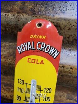 Vintage Royal Crown Porcelain Sign Thermometer Rc Cola Soda Drink Beverage Gas