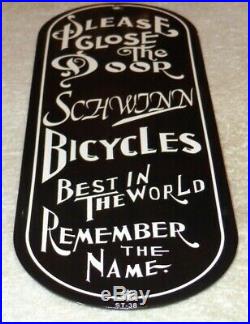Vintage Schwinn Bicycles Best In The World 11 Porcelain Metal Gasoline Oil Sign