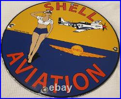 Vintage Shell Gasoline Porcelain Pin Up Sign, Gas Station, Pump Plate, Motor Oil
