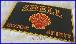 Vintage Shell Gasoline Porcelain Sign 12 X 20 Gas Service Station Motor Oil