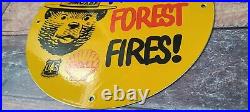Vintage Shell Gasoline Porcelain Smokey Forest National Park Gas Service Sign