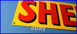 Vintage Shell Gasoline Sign Porcelain Heavy Thick Gas Pump Plate Sign