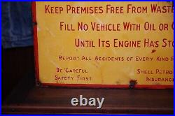 Vintage Shell Motor Oil Porcelain Enamel Sign No Smoking Engine gas pump plate