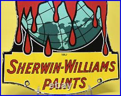 Vintage Sherwin Williams Paints Porcelain Sign Dealership Gas Oil Hardware Store