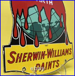 Vintage Sherwin Williams Paints Porcelain Sign Dealership Gas Oil Hardware Store