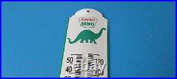 Vintage Sinclair Gasoline Porcelain Dino Gas Oil Sales Ad Sign On Thermometer