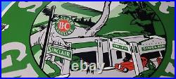 Vintage Sinclair Gasoline Porcelain Dino Hc Motor Oil Service Station Pump Sign