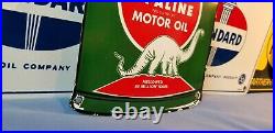 Vintage Sinclair Gasoline Porcelain Gas Oil Lube Service Station Pump Plate Sign