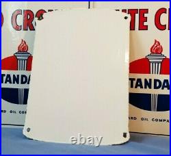 Vintage Sinclair Gasoline Porcelain Gas Oil Lube Service Station Pump Plate Sign