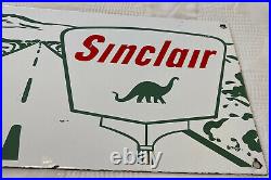 Vintage Sinclair Motor Oil Porcelain Sign Route 66 Gas Station Gasoline Dino