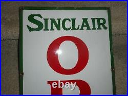 Vintage Sinclair Opaline Motor Oil Gas Porcelain Vertical Advertising Sign