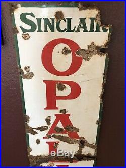 Vintage Sinclair Opaline Motor Oil Original Porcelain Sign 5x 15