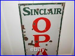 Vintage Sinclair Opaline Motor Oil Porcelain Vertical Sign