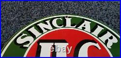 Vintage Sinclair Porcelain Gasoline Gas Hc Oil Service Station Pump Plate Sign