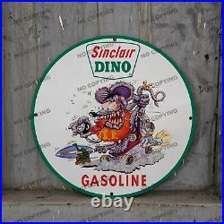 Vintage Sinclair Rat Fink Porcelain Gas Motor Oil Service Station Pump Sign 12'