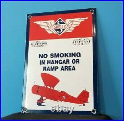 Vintage Skelly Gasoline Porcelain Gas Oil Aviation Airplane Service Station Sign